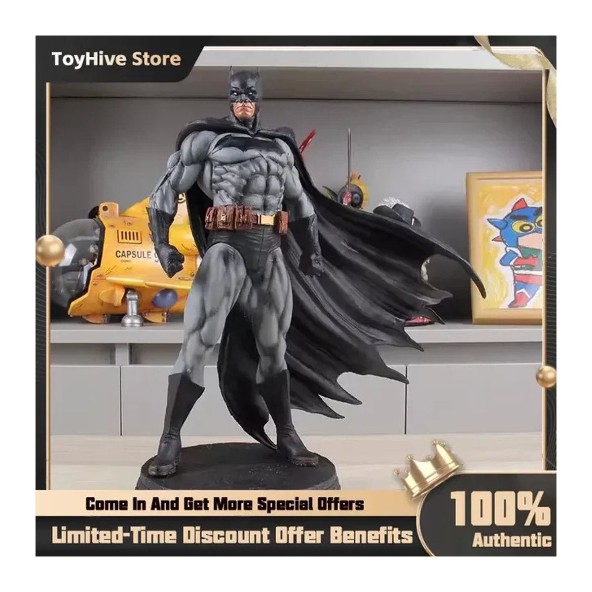 Hot Toys Batman Elite Series 1/6 Maßstab Actionfigur in Schwarz aus Kunstharz - Bild 1