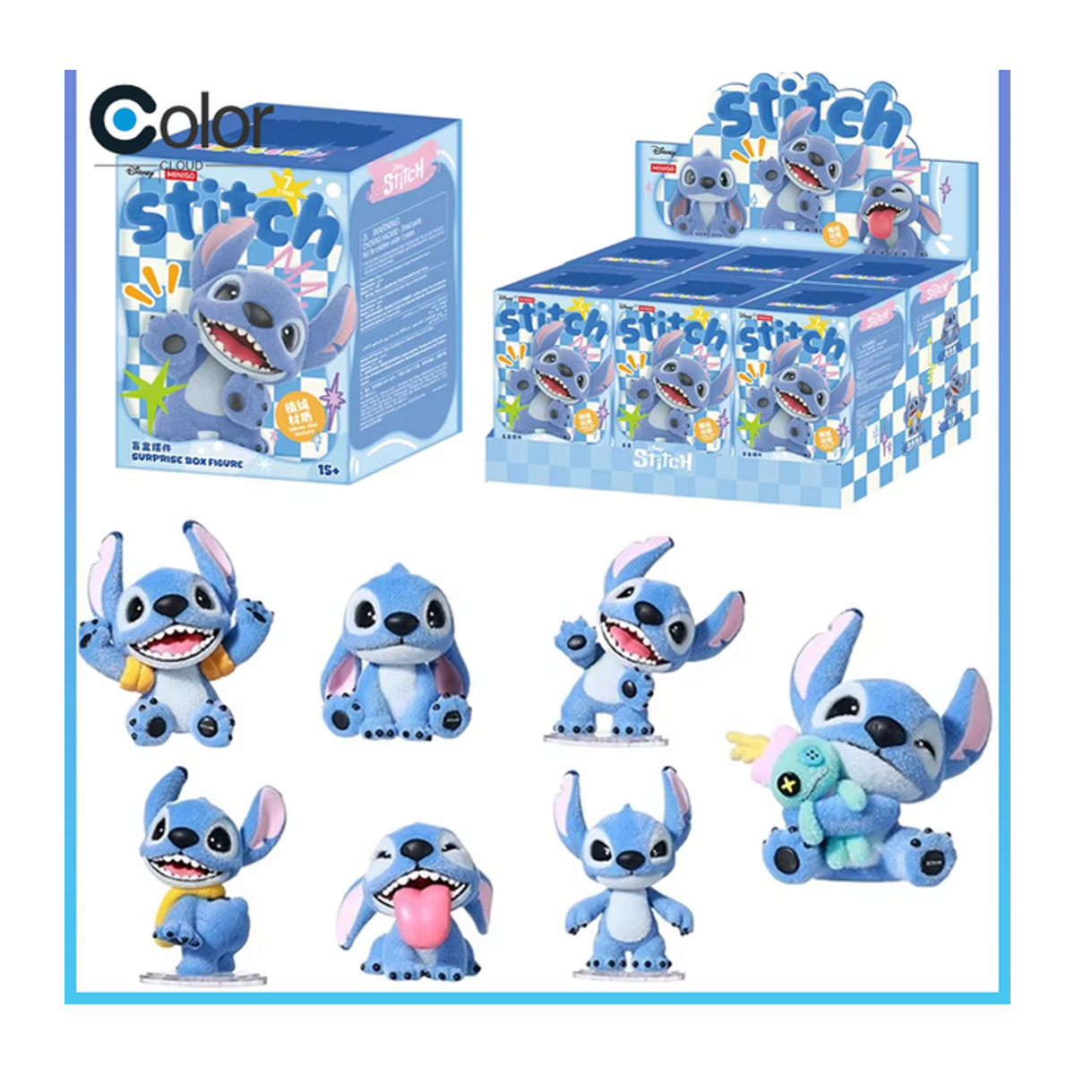 Hot Toys Stitch Blind Box Actionfigur mit samtartiger Textur in Blau als dekoratives Spielzeug für Kinder - Bild 1