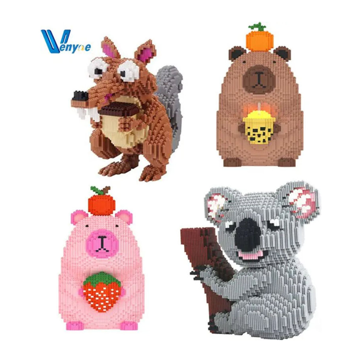 Hot Toys Tierfiguren Set aus Kunststoff: Koala, Eiszeit-Eichhörnchen und Kappibara Modellfiguren in Mehrfarbig zur Dekoration - Bild 1