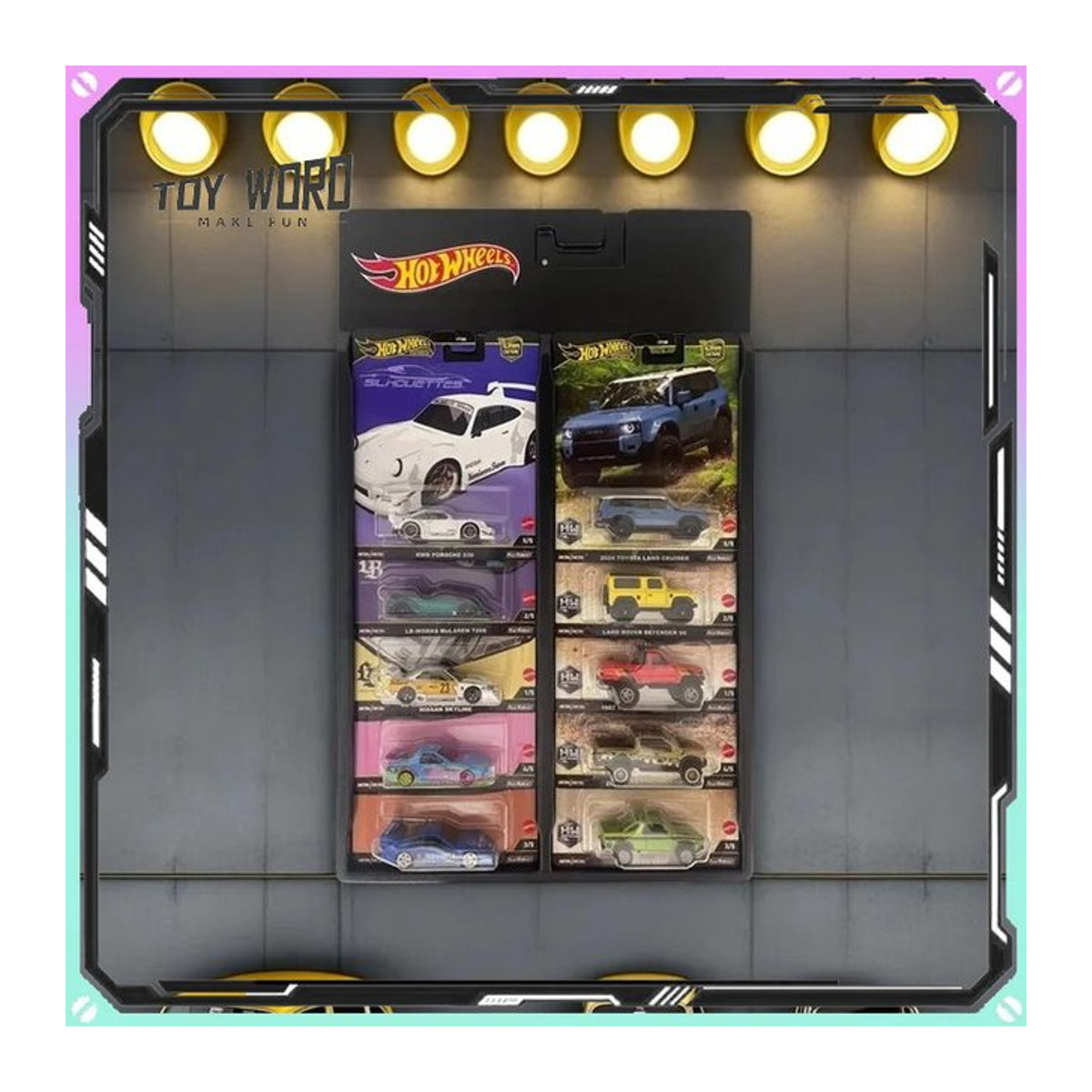 Hot Wheels Culture Series Hängende Anzeigetafel zur Aufbewahrung von 1/64 Automodellen aus Kunststoff, Schwarz - Bild 1