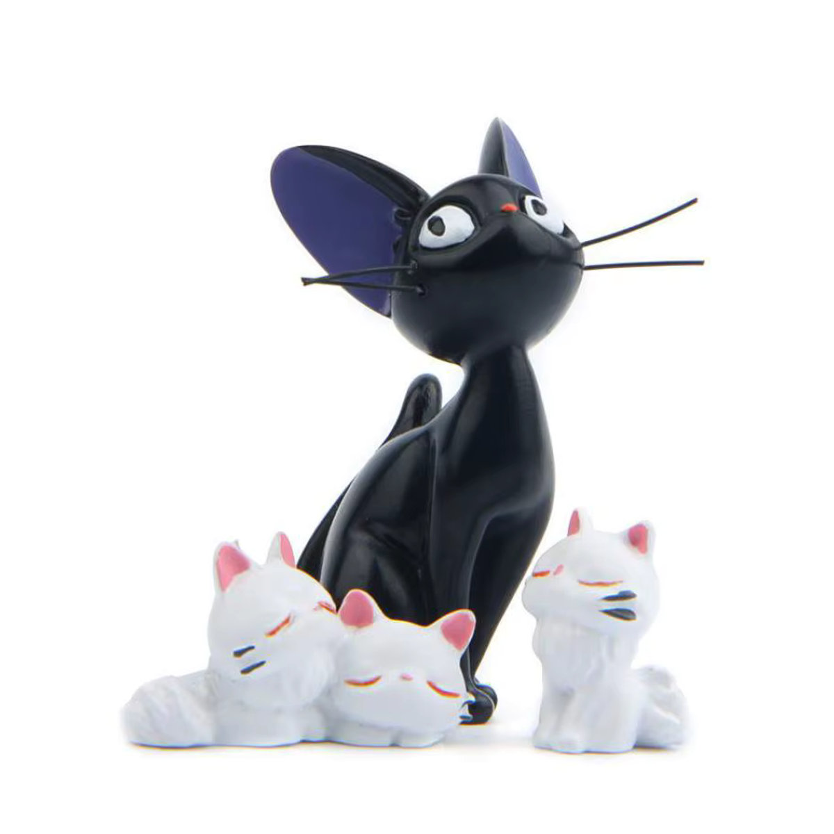 HOTUOCHO Kawaii Katzenfiguren aus Kunstharz in Schwarz und Weiß für Kinder und zur Dekoration - Bild 3