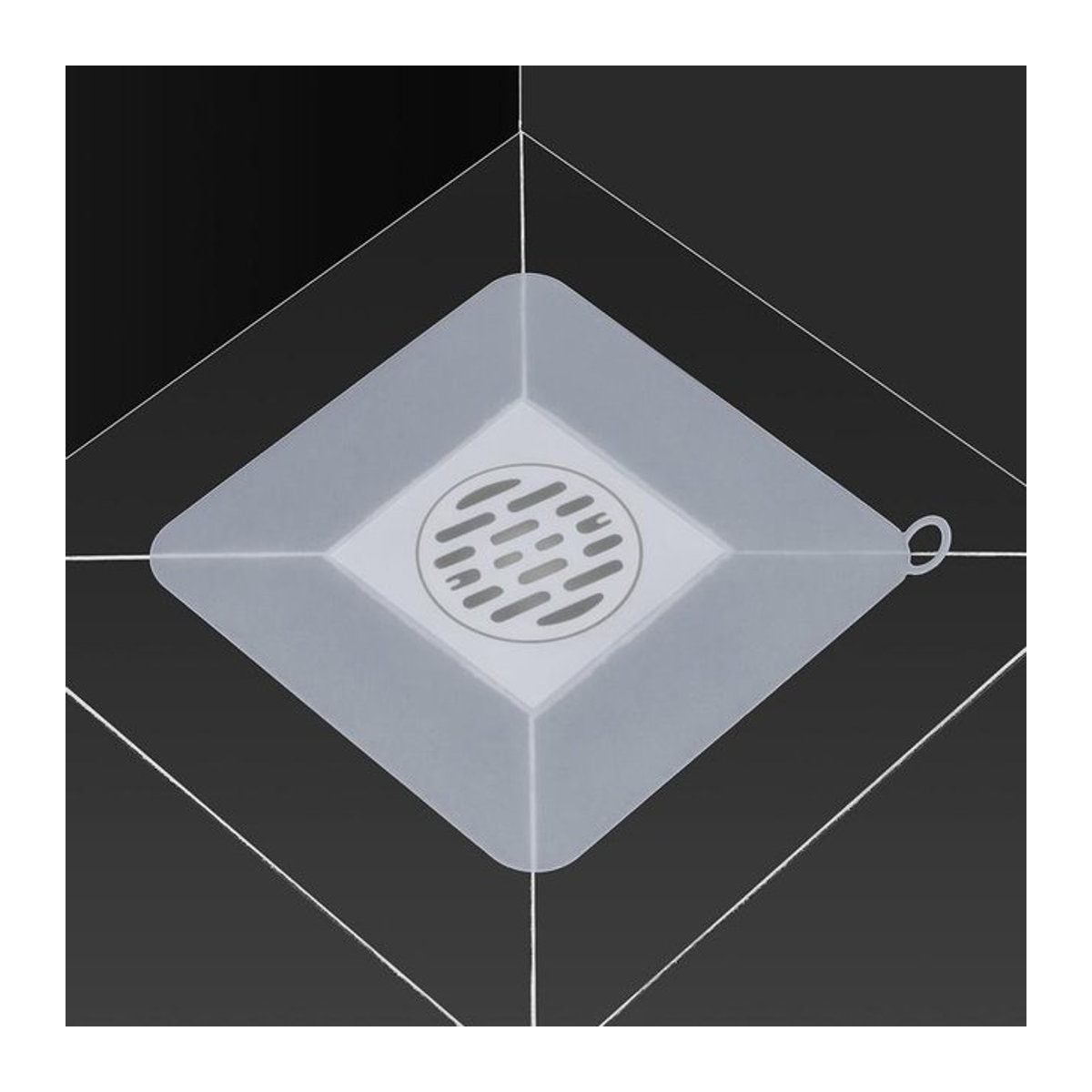 Houspace Abfluss Sieb Stopper für Küche und Badezimmer mit Deodorierungseffekt, weiß, B/B: 12 x 12 cm - Bild 1