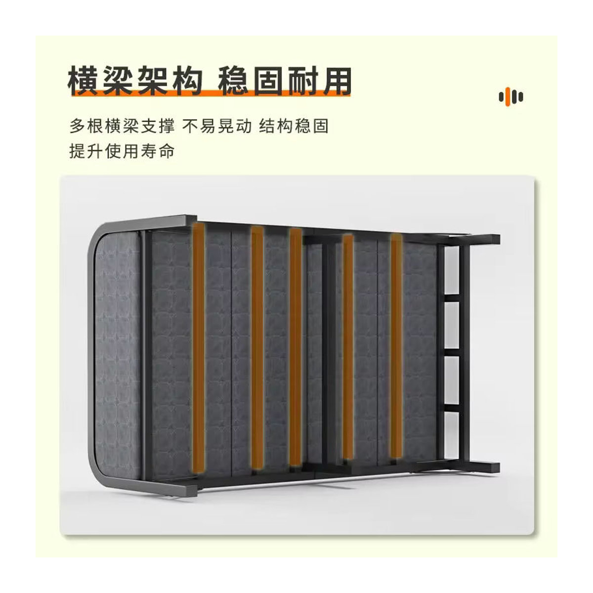 HOUYU Klappbares Bettgestell in Schwarz, minimalistisches und verstellbares Gästebett für Einzelbetten oder Doppelbetten - Bild 6