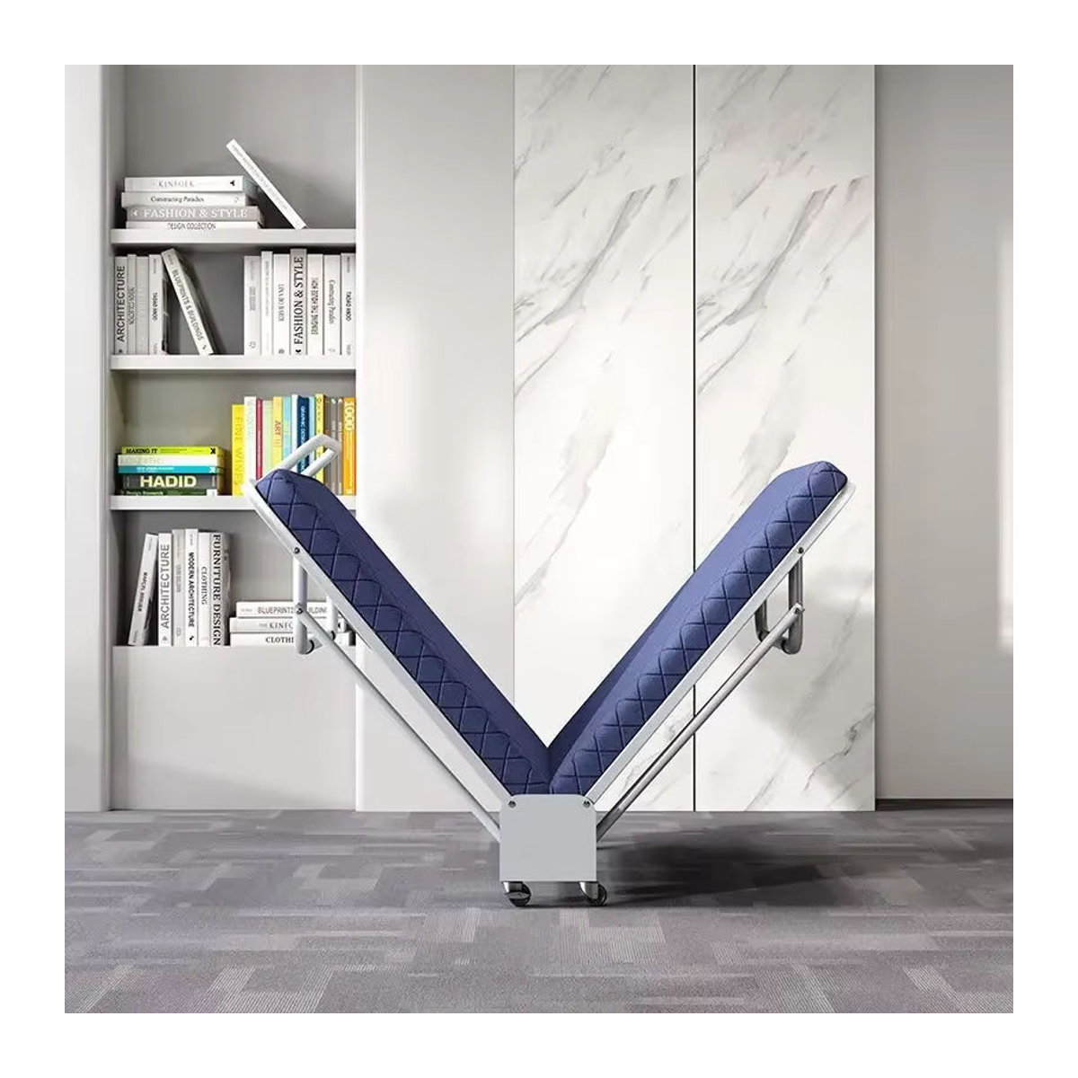 HOUYU Schlafsofa Klappbar in Blau mit minimalistischem Design als verstellbares Gästebett für Einzelbett oder Doppelbett - Bild 2