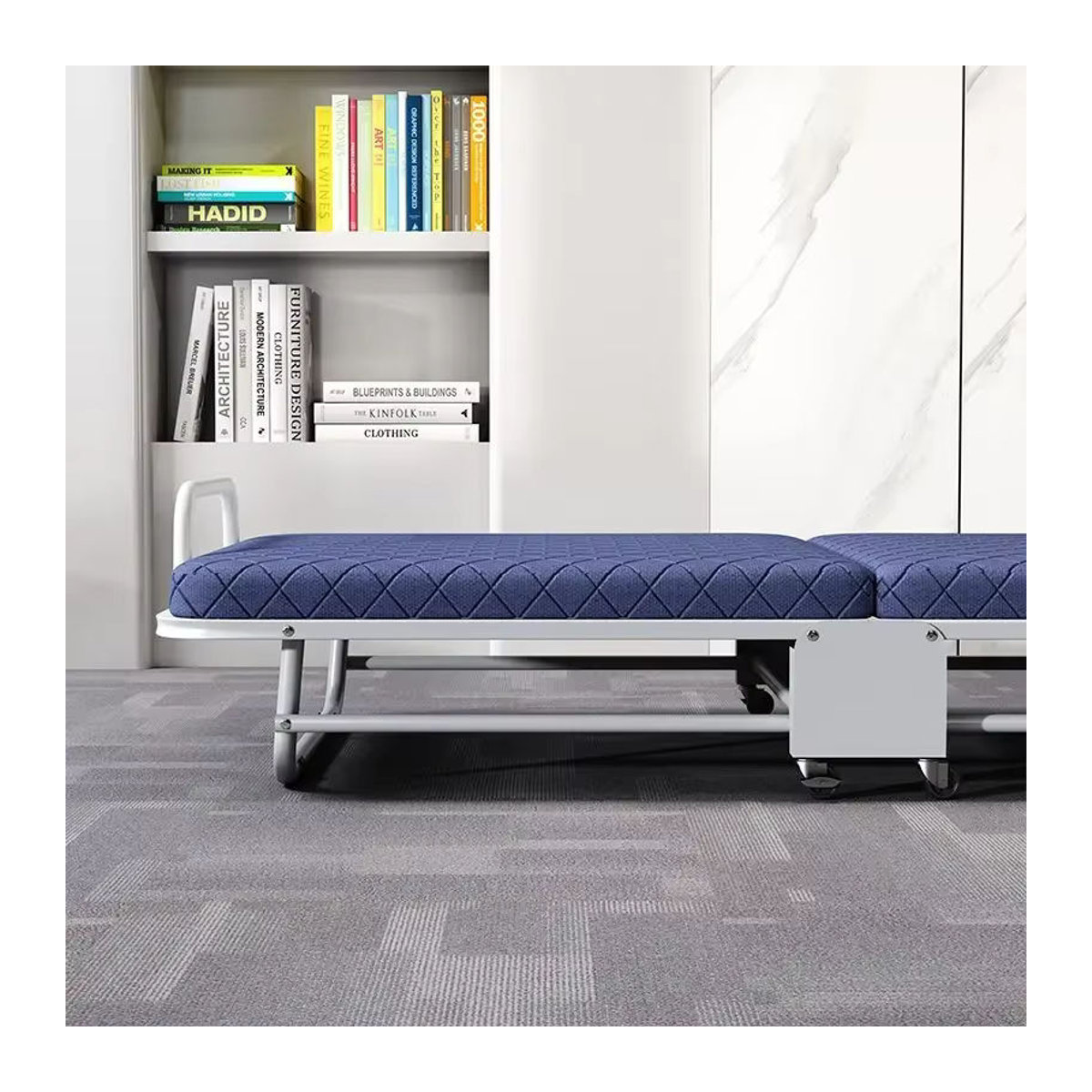 HOUYU Schlafsofa Klappbar in Blau mit minimalistischem Design als verstellbares Gästebett für Einzelbett oder Doppelbett - Bild 3