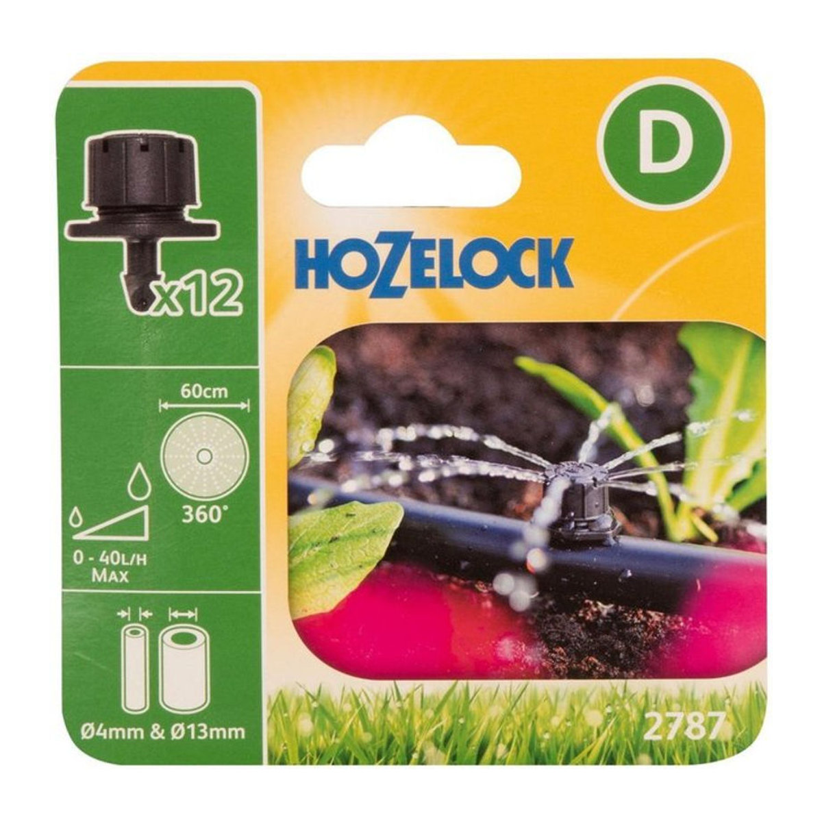 Hozelock 2787 Einstellbarer Mini-Sprinkler für Leitungsende 4/13mm, 12er Pack, Bunt - Bild 1