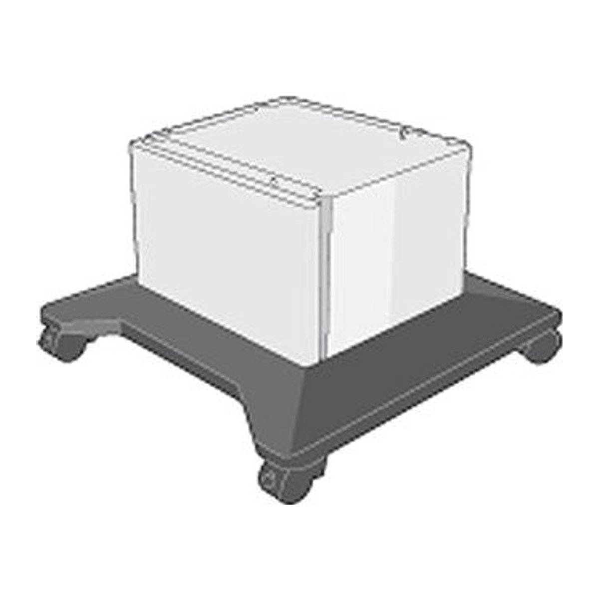 HP Drucker-Unterschrank F2A73A für LaserJet Enterprise M506dn, M506n, M506x in Schwarz und Weiß mit Rollen - Bild 1