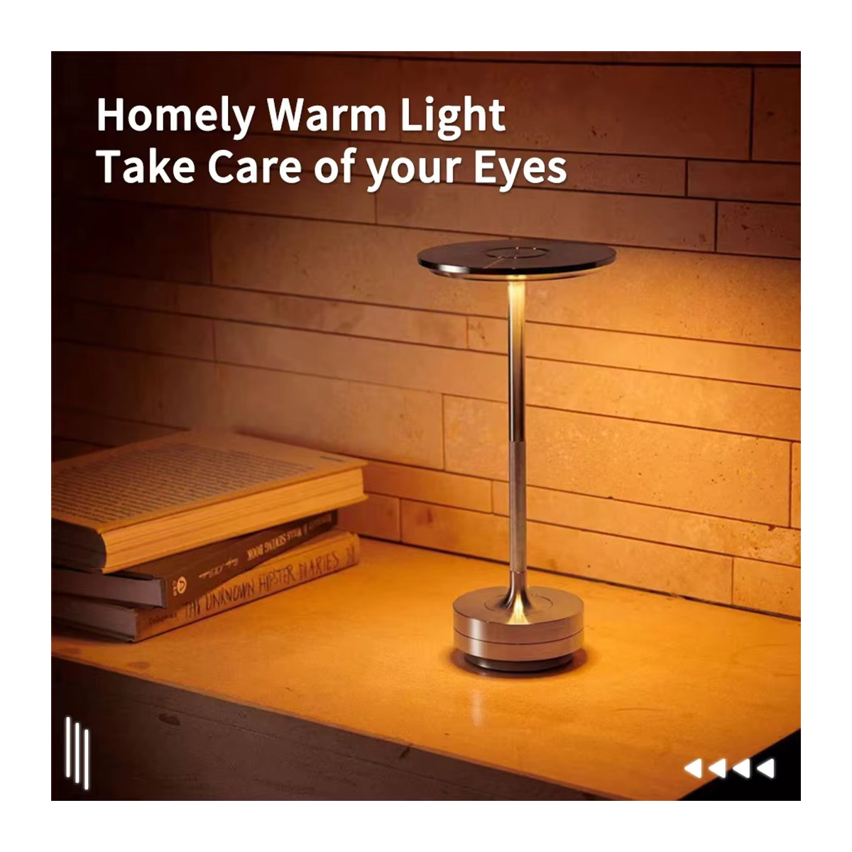 HPH Kabellose Tischlampe in Schwarz aus Metall mit Touch-Funktion und USB-C Aufladung im minimalistischen Design - Bild 5