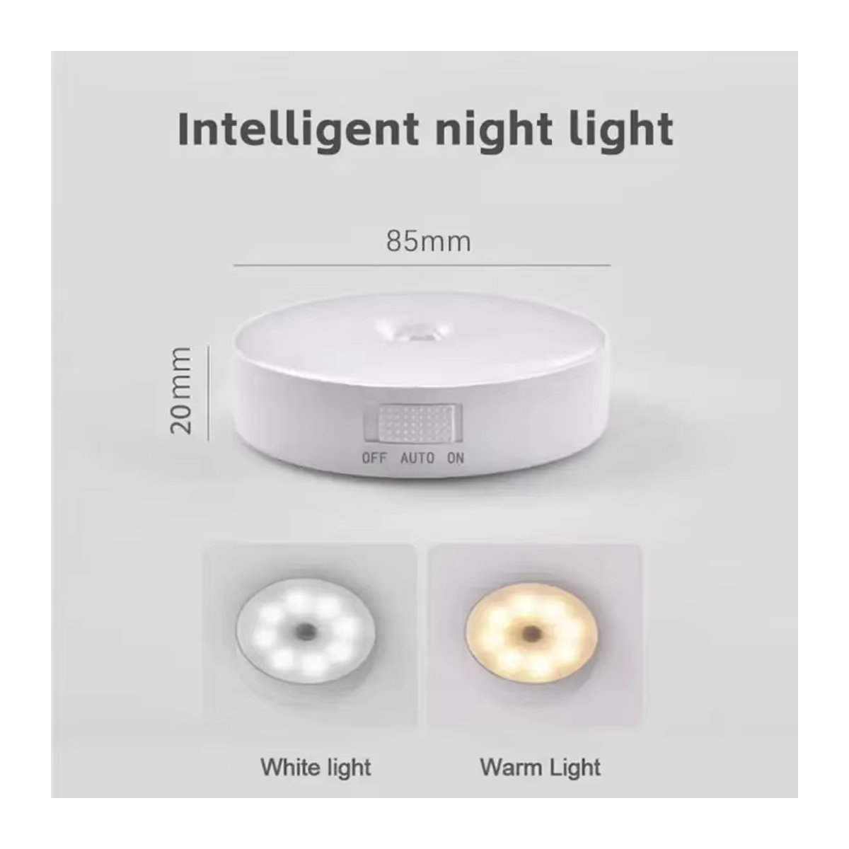 HPH LED Smart Nachtlampe mit Bewegungssensor, kabellose magnetische Befestigung und USB-Aufladung, minimalistisches Design - Bild 5