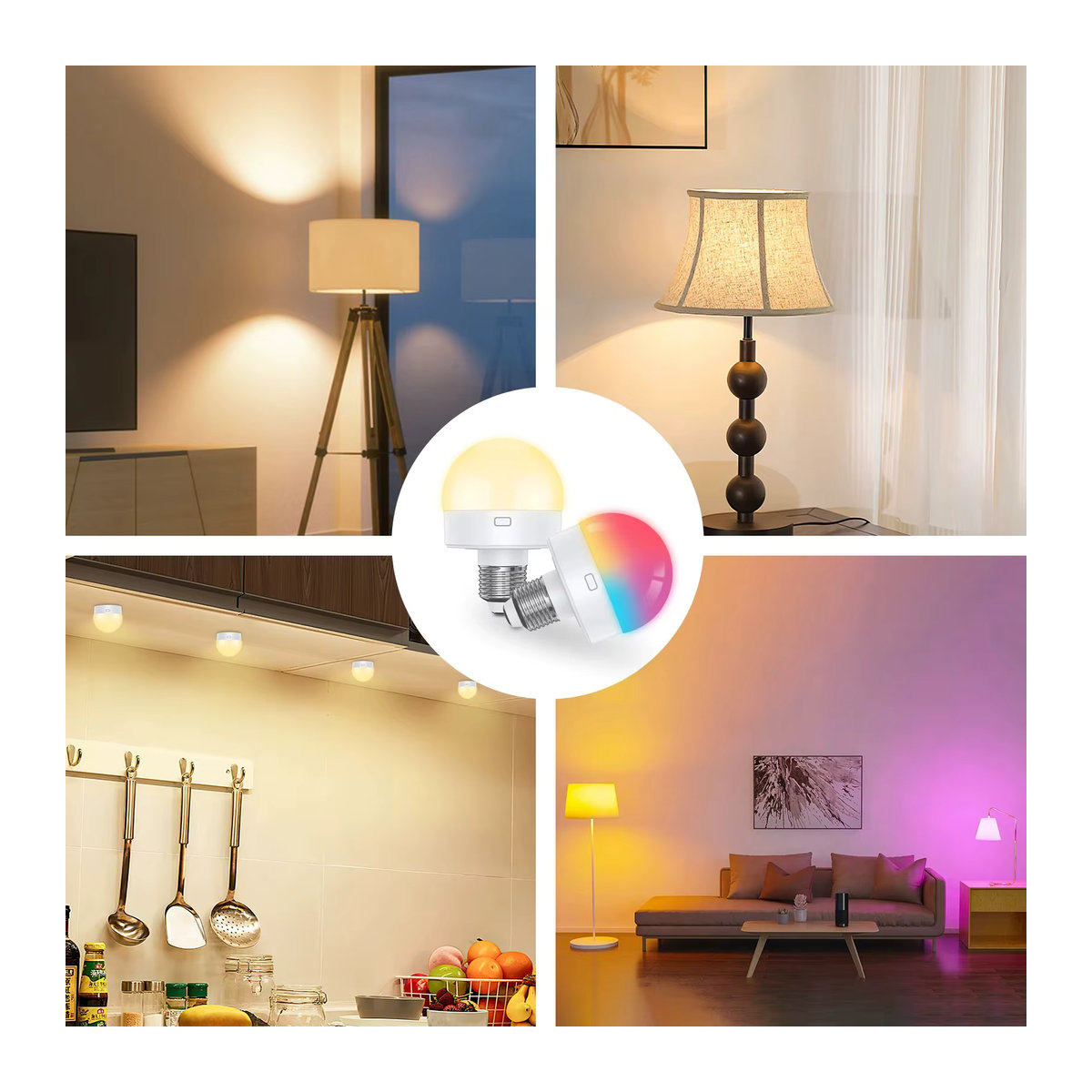 HPH RGB LED-Nachtlicht mit Fernbedienung, wiederaufladbare E27 LED-Lampe für die Heimdekoration, minimalistisches Design - Bild 3