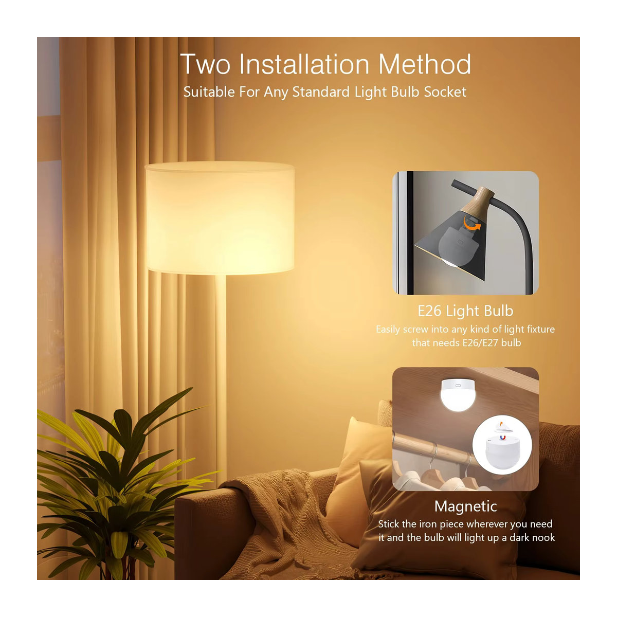 HPH RGB LED-Nachtlicht mit Fernbedienung, wiederaufladbare E27 LED-Lampe für die Heimdekoration, minimalistisches Design - Bild 4