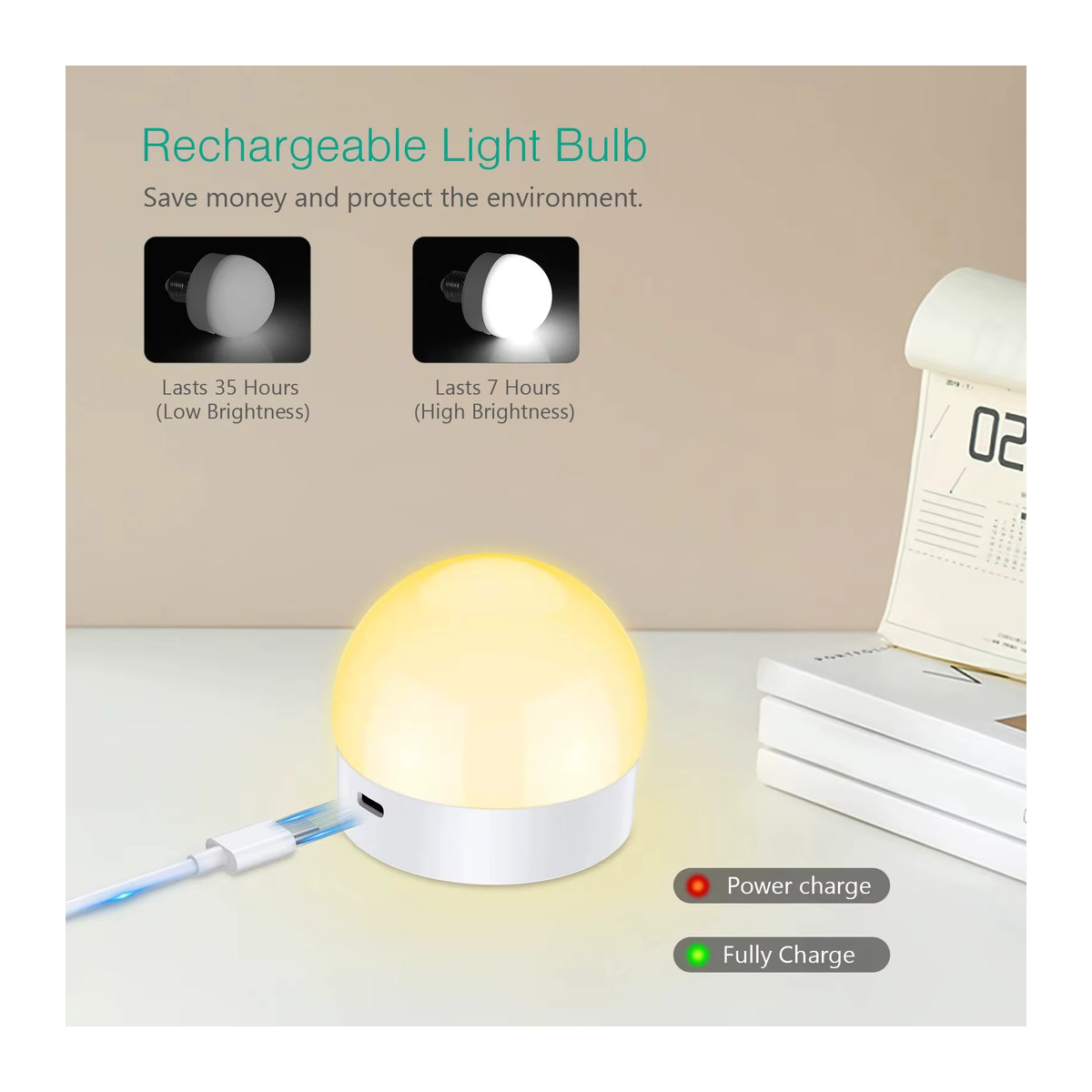 HPH RGB LED-Nachtlicht mit Fernbedienung, wiederaufladbare E27 LED-Lampe für die Heimdekoration, minimalistisches Design - Bild 5