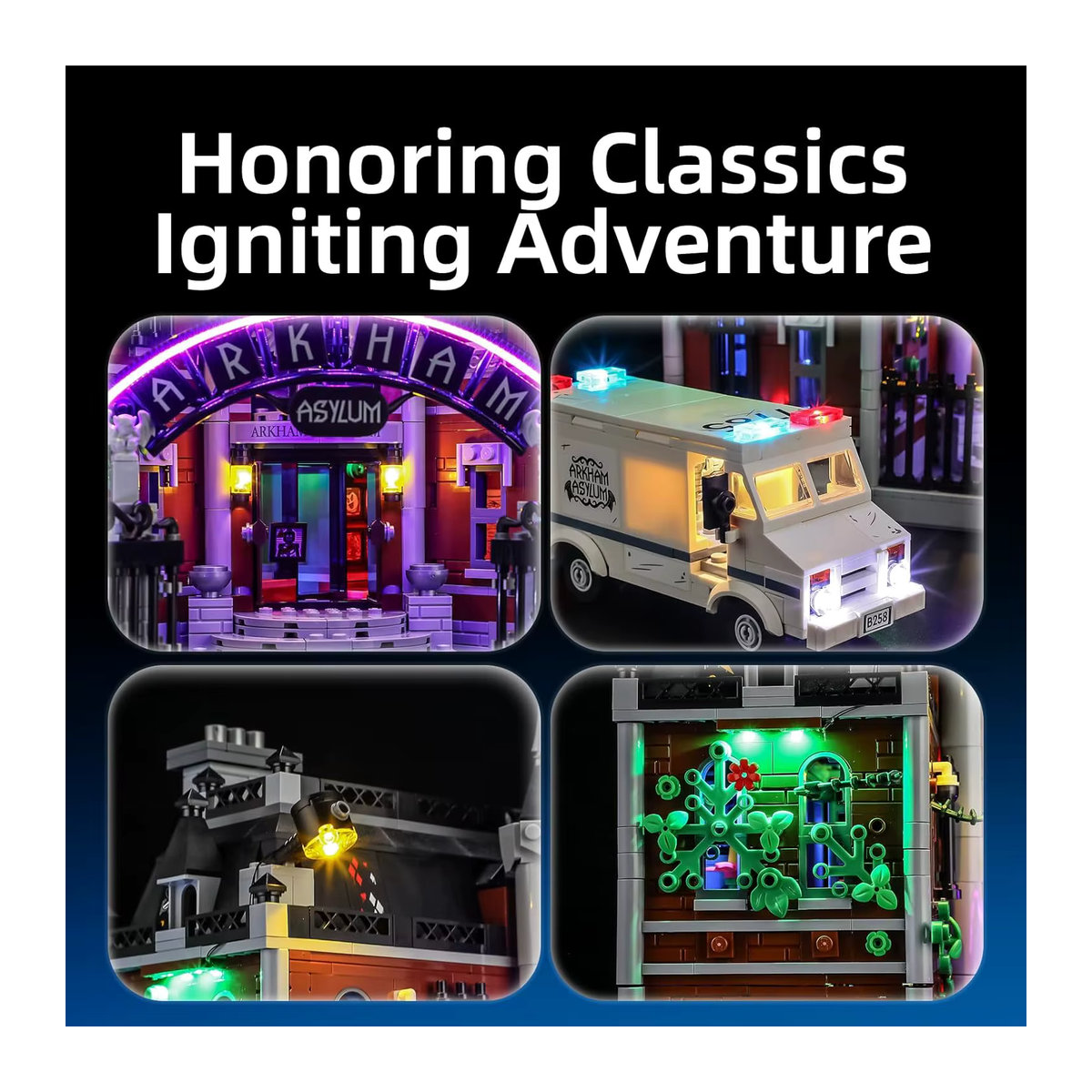 HPROSPER LED-Licht für LEGO 76300 DC Arkham Asylum dekorative Lampe in Weiß mit Batteriekasten - Bild 5