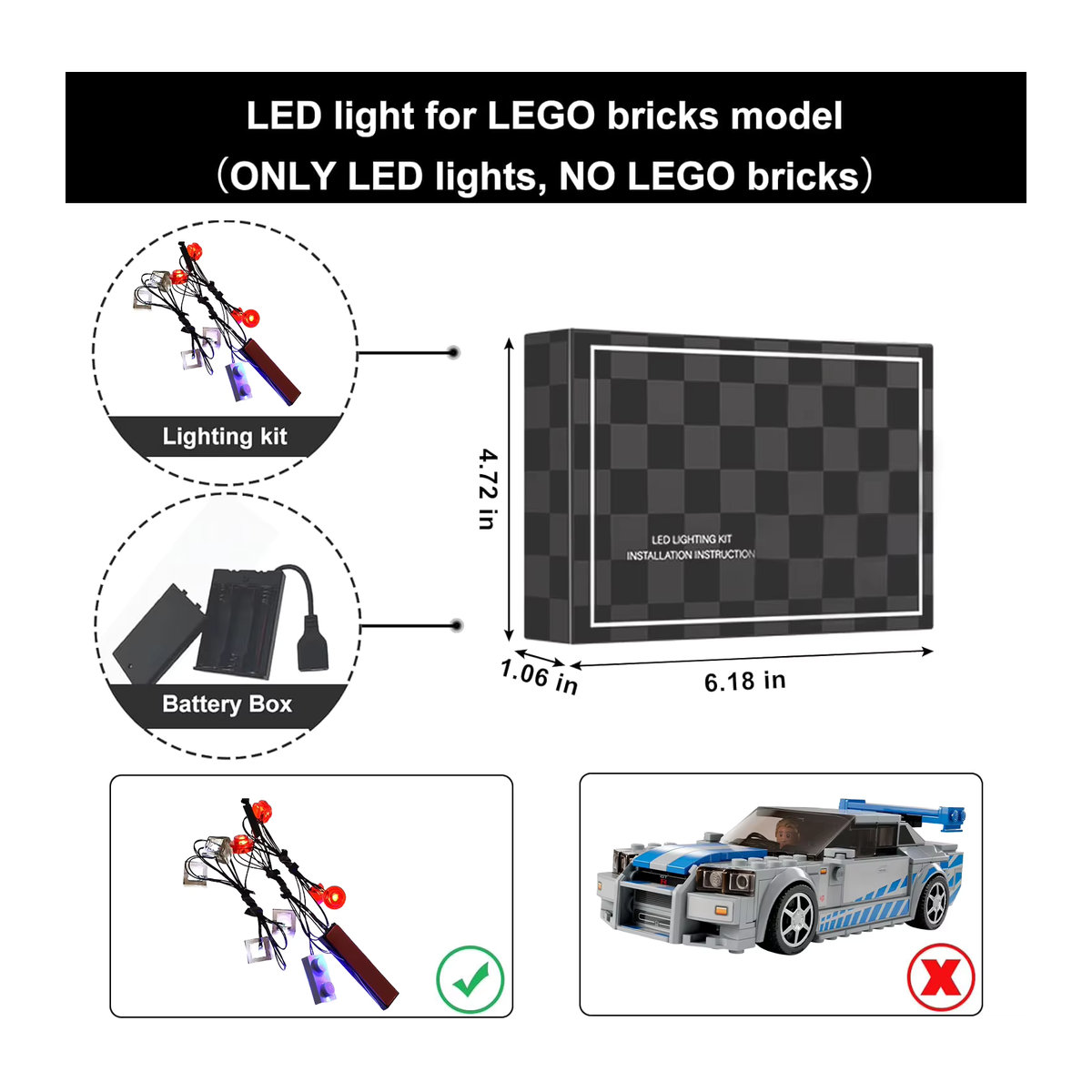 Hprosper LED-Licht für Nissan Skyline GT-R R34 76917 in Blau - Bild 3