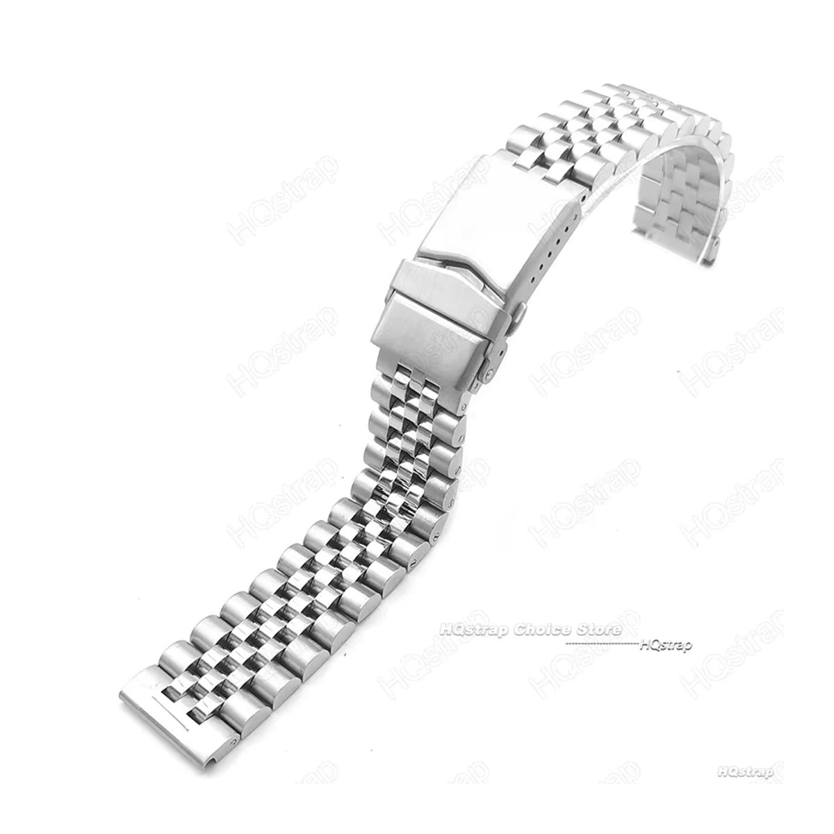 HQstrap Jubilee Metallarmband aus 316 Edelstahl in Silber mit solider Schnalle als universelles Ersatzarmband - Bild 3
