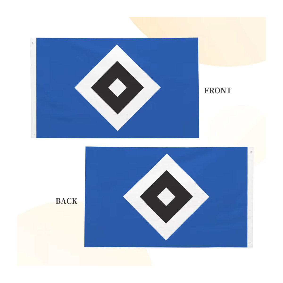 HSV Hamburger Sportverein Doppelseitige Outdoor-Banner Flagge in Blau, B/H: 150 x 90 cm - Bild 3