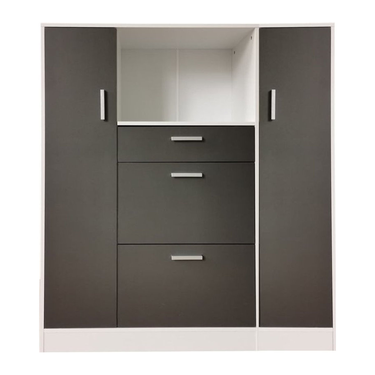 HTI-Line Küchenschrank Kombi L und S Blanca Winkelküche in Weiß und Anthrazit mit Drehtüren im modernen Design - Bild 1