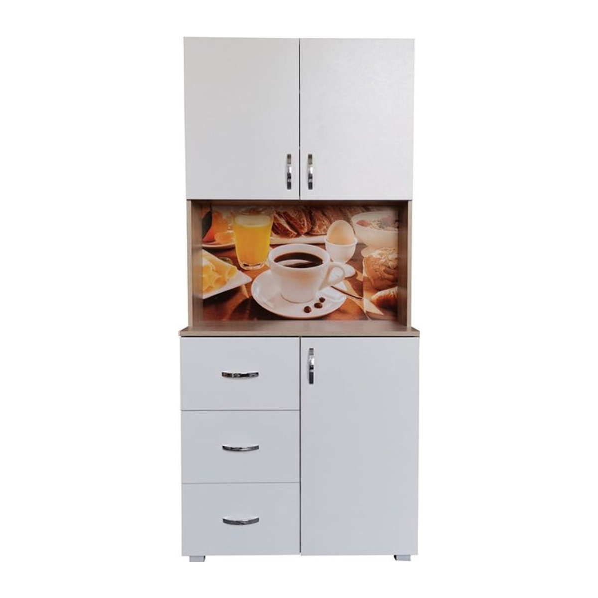 HTI-Living Buffet Küchenschrank Bistro in Weiß mit Drehtüren, B: 80 cm, T: 40 cm, H: 180 cm - Bild 1