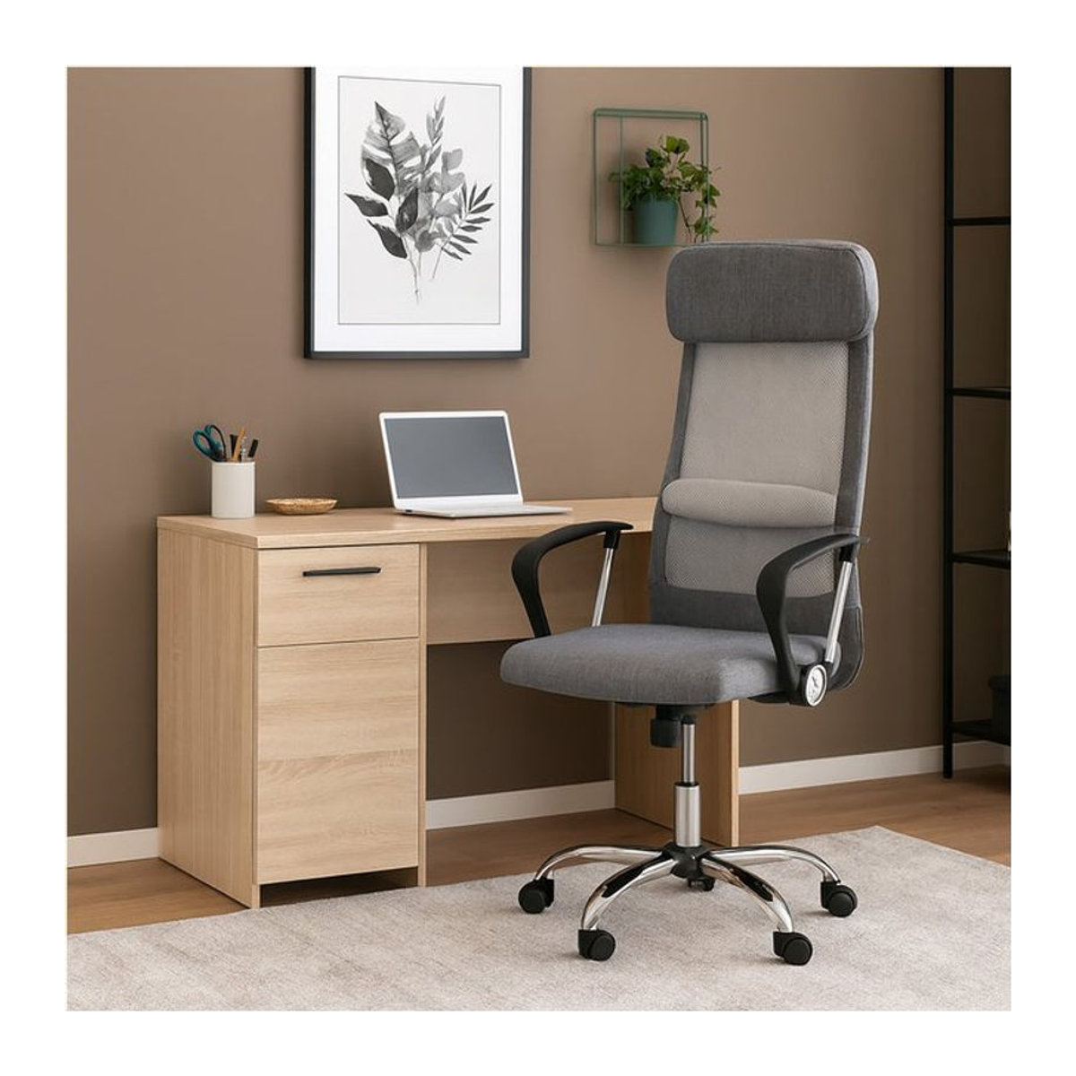 HTI-Living Drehstuhl Simon in Grau mit Meshgewebe aus Polyester und Metall - Bild 1