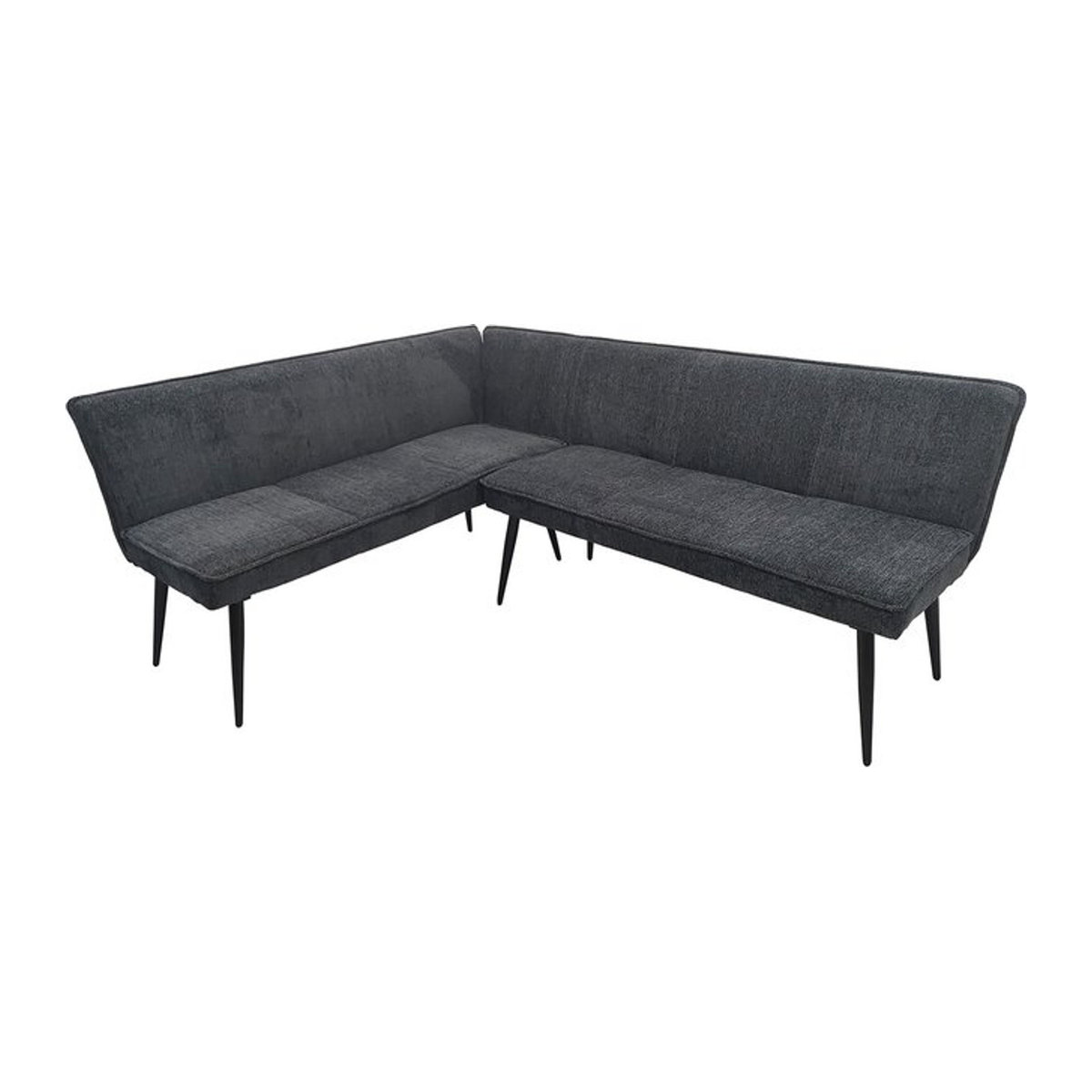 HTI-Living Eckbank Mesilla in Anthrazit mit Chenille-Stoff, Retro-Design, B/T/H: 154 x 195 cm, kurzer Schenkel links - Bild 1
