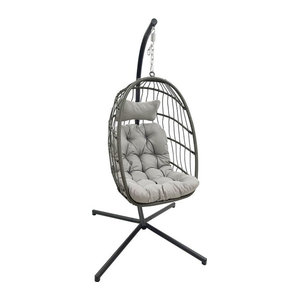 HTI-Living Hängesessel Rica Deluxe in Grau aus Stahl