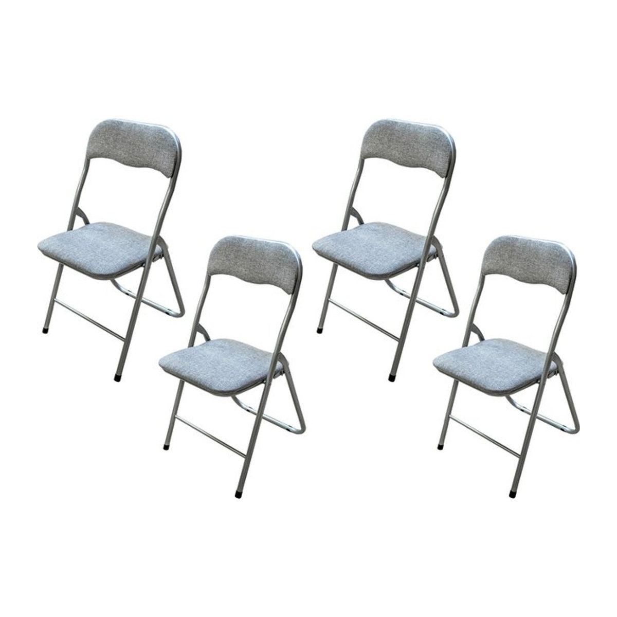 HTI-Living Klappstuhl Dima Fabric 4er Set Grau aus Stoff und Metall - Bild 1