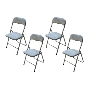 HTI-Living Klappstuhl Dima Fabric 4er Set Grau aus Stoff und Metall