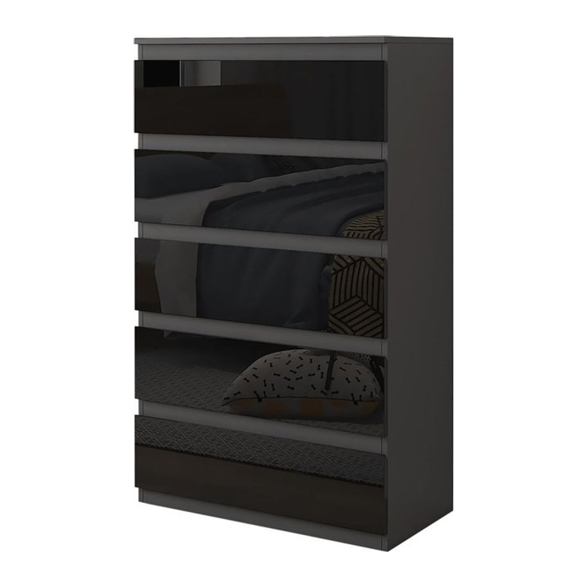 HTI-Living Kommode Kenji mit 5 Schubladen in modernem und minimalistischem Hochglanz-Design - Bild 1