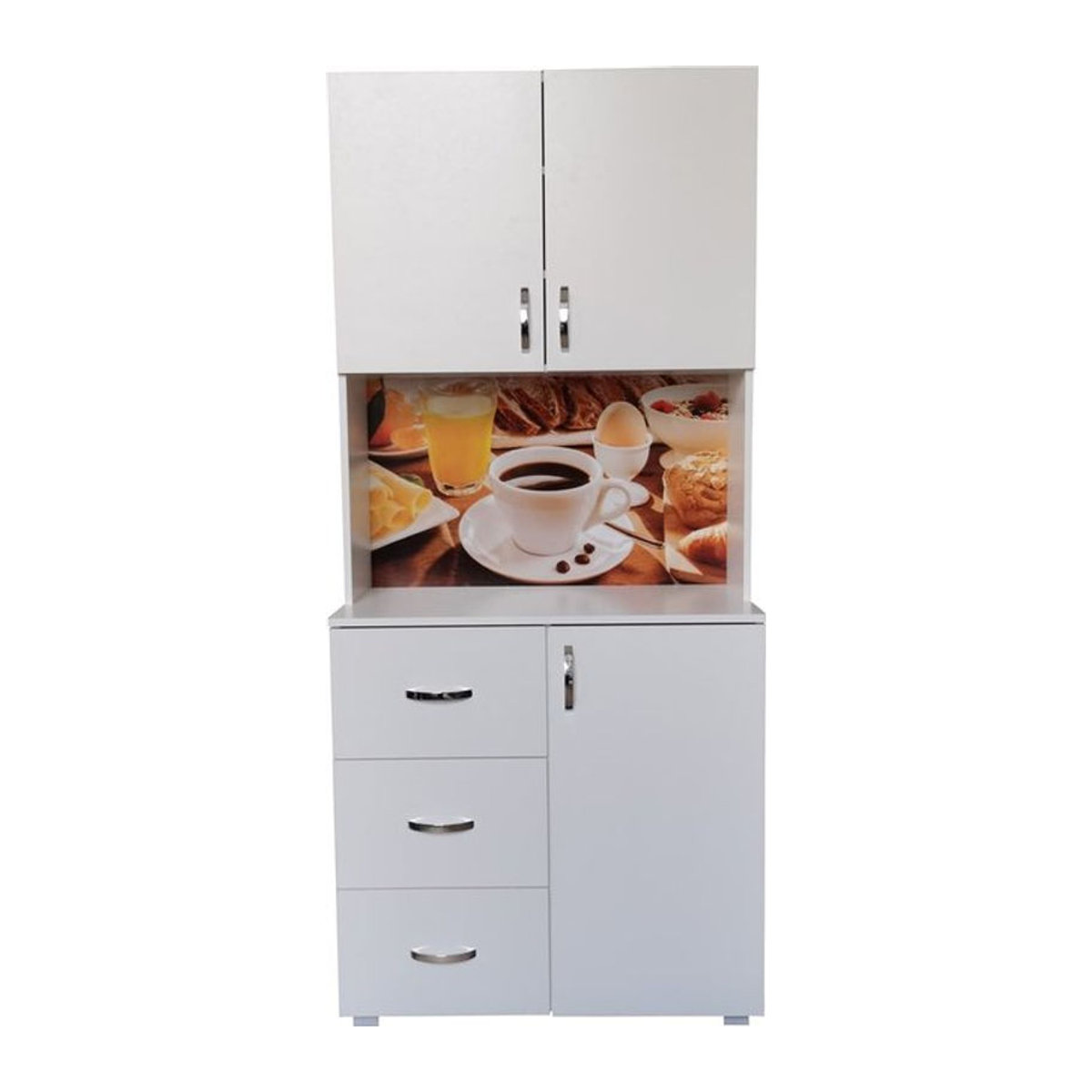 HTI-Living Küchenbuffet Blanca Bistro in Weiß mit 3 Schubladen und Drehtüren im klassischen modernen Design - Bild 1