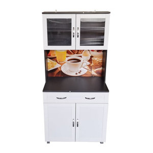 HTI-Living Küchenbuffet Blanca Bistro Modern mit Glasteil in Grau/Weiß, B: 170 cm, H: 80 cm, T: 40 cm