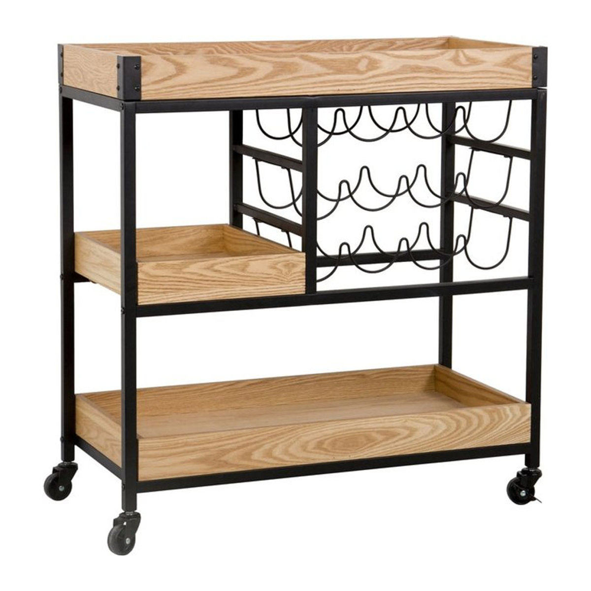 HTI-Living Küchenwagen Thea im Industrial Design aus Metall und Holz in Eiche Natur, B/T/H: 78 x 36 x 80 cm - Bild 1