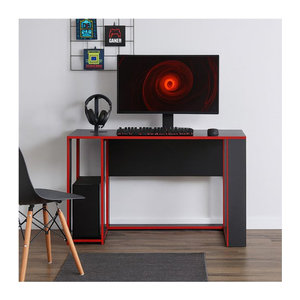 HTI-Living Moderner Gamer Schreibtisch Schwarz/Rot B/T/H: 120 x 50 x 75 cm