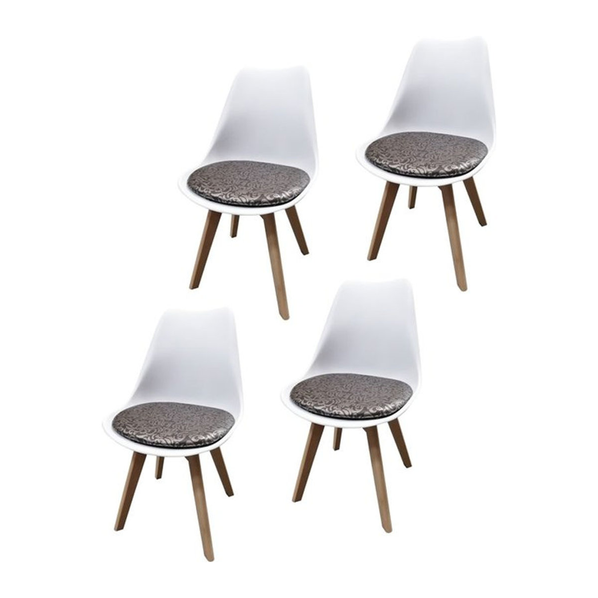 HTI-Living Polsterstuhl Atlanta in Weiß und Braun aus Kunstleder im skandinavischen Design - Bild 1