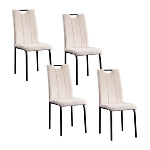 HTI-Living Polsterstuhl Denton Velvet in Beige aus Samt mit Metallgestell