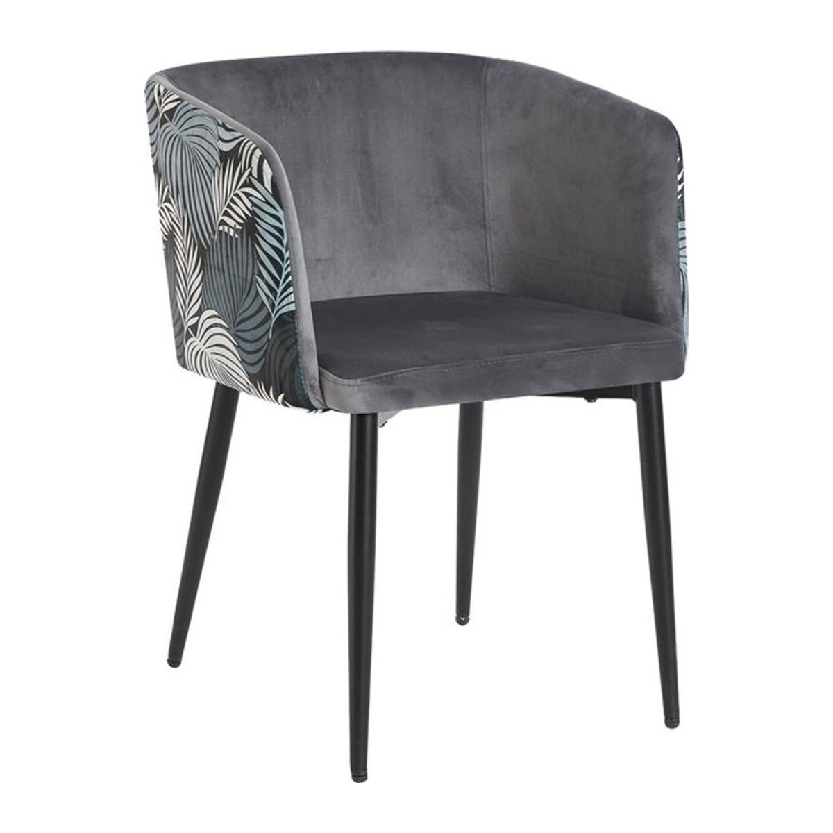 HTI-Living Polsterstuhl Destin in Grau aus Samt mit Metallgestell im Modern Retro Design - Bild 1