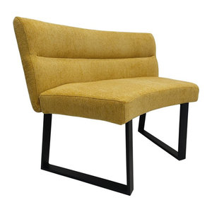 HTI-Living Runde Bank Liron Gelb mit Rückenlehne aus Stoff in modernem Design