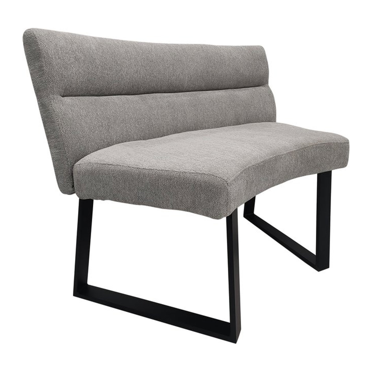 HTI-Living Runde Bank Liron mit Rückenlehne in Grau aus Stoff, Modern - Bild 1