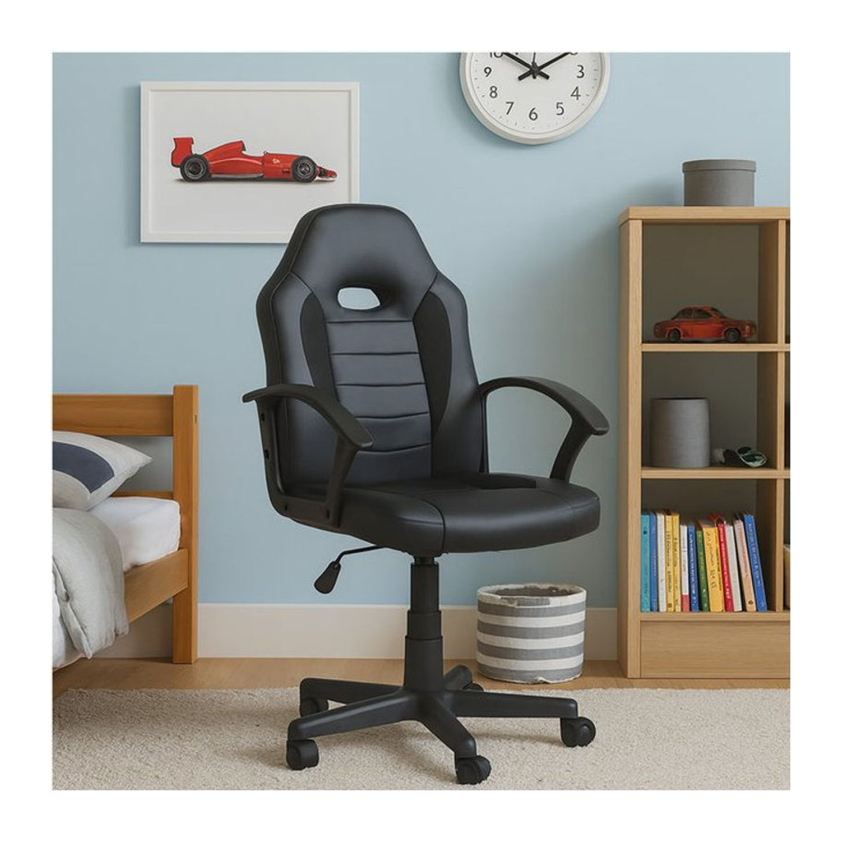 HTI-Living Schreibtischstuhl Daytona Junior Modern Schwarz Kunstleder höhenverstellbar - Bild 1