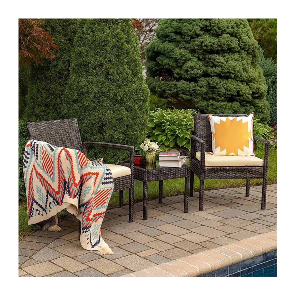 HTI-Living Sitzgruppe Santadi 3-teilig aus Polyrattan in Anthrazit - Bild 1