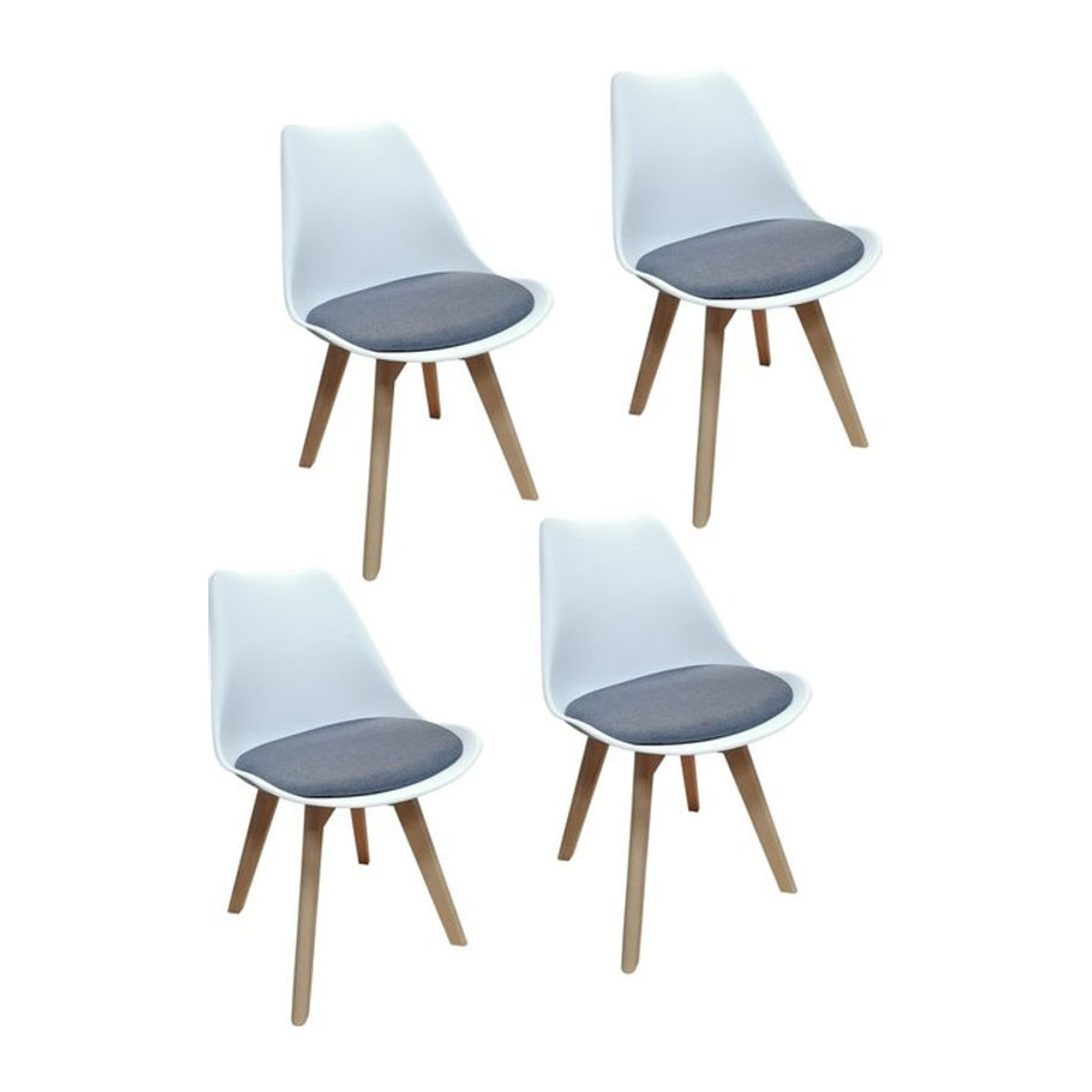 HTI-Living Stuhl Atlanta Modern Webstoff Grau 4er-Set - Bild 1
