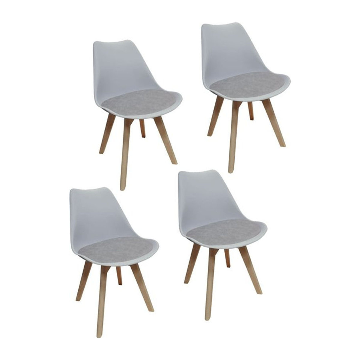 HTI-Living Stuhl Set Atlanta 4er Pack Modern in Grau mit PU-Bezug - Bild 1