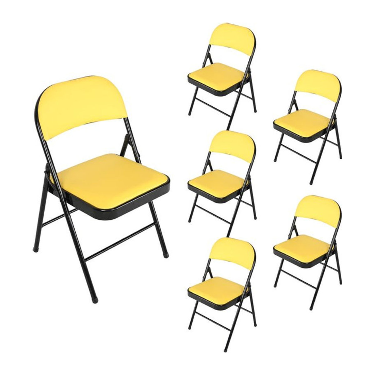 HTI-Living Wedigo Klappstühle 6er Set aus Metall und Kunstleder in Gelb - Bild 1