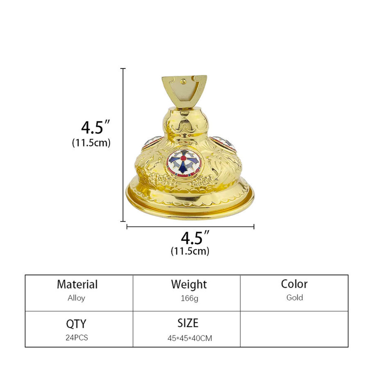 HTISOK Orthodoxe Kreuzbasis aus Metall in Gold mit floralem Design - Bild 1