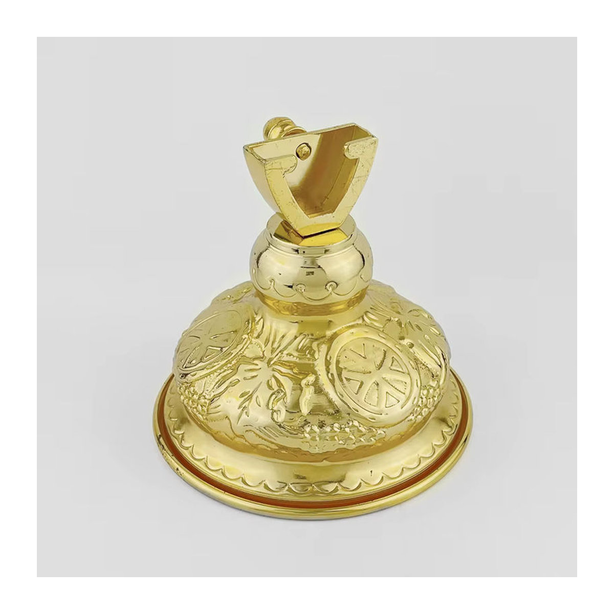 HTISOK Orthodoxe Kreuzbasis aus Metall in Gold mit floralem Design - Bild 2