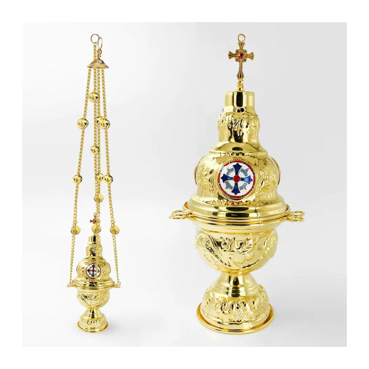 HTISOK Vergoldetes Räuchergefäß für die orthodoxe Kirche mit 12 Glocken in Gold - Bild 7