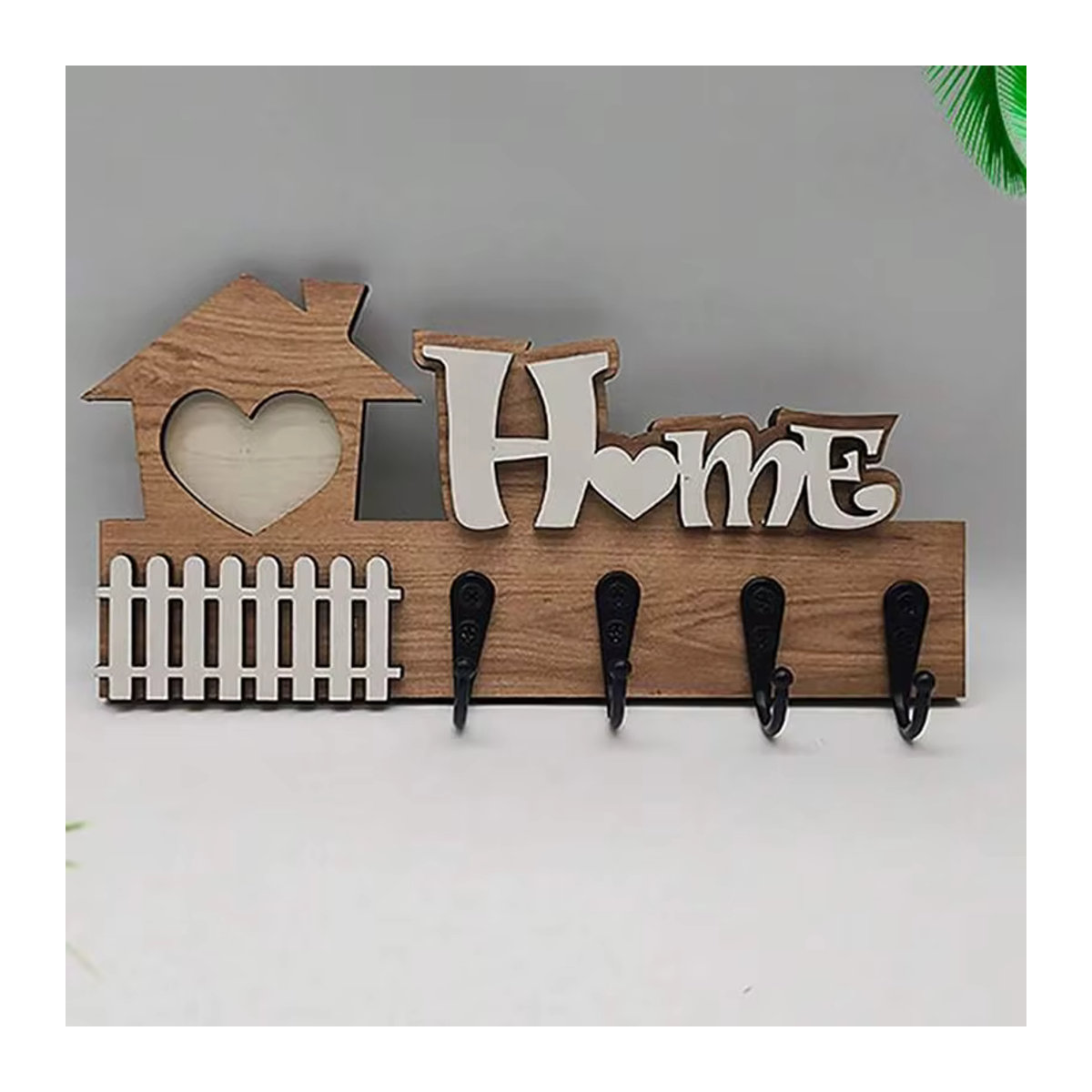 HUA HUA Wandhaken aus Holz in Braun im Landhausstil als Schlüsselhalter und Türaufhänger - Bild 3