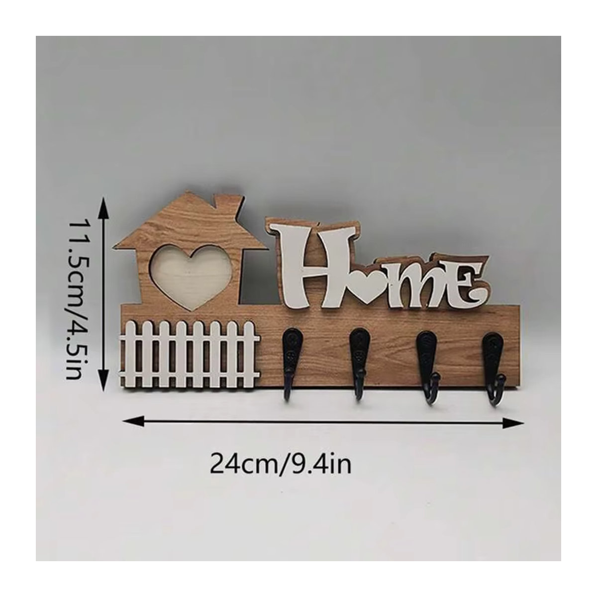 HUA HUA Wandhaken aus Holz in Braun im Landhausstil als Schlüsselhalter und Türaufhänger - Bild 4