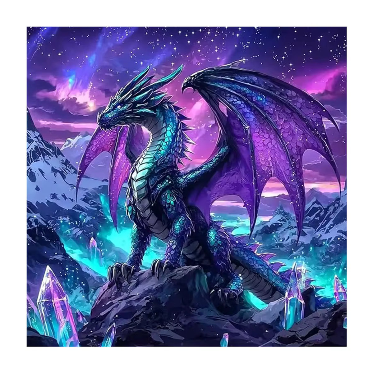 HUACAN 5D-Diamant-Kunstgemälde Drache Tier-Mosaik in Mehrfarbig, quadratisch oder rund für die Wandmontage - Bild 4