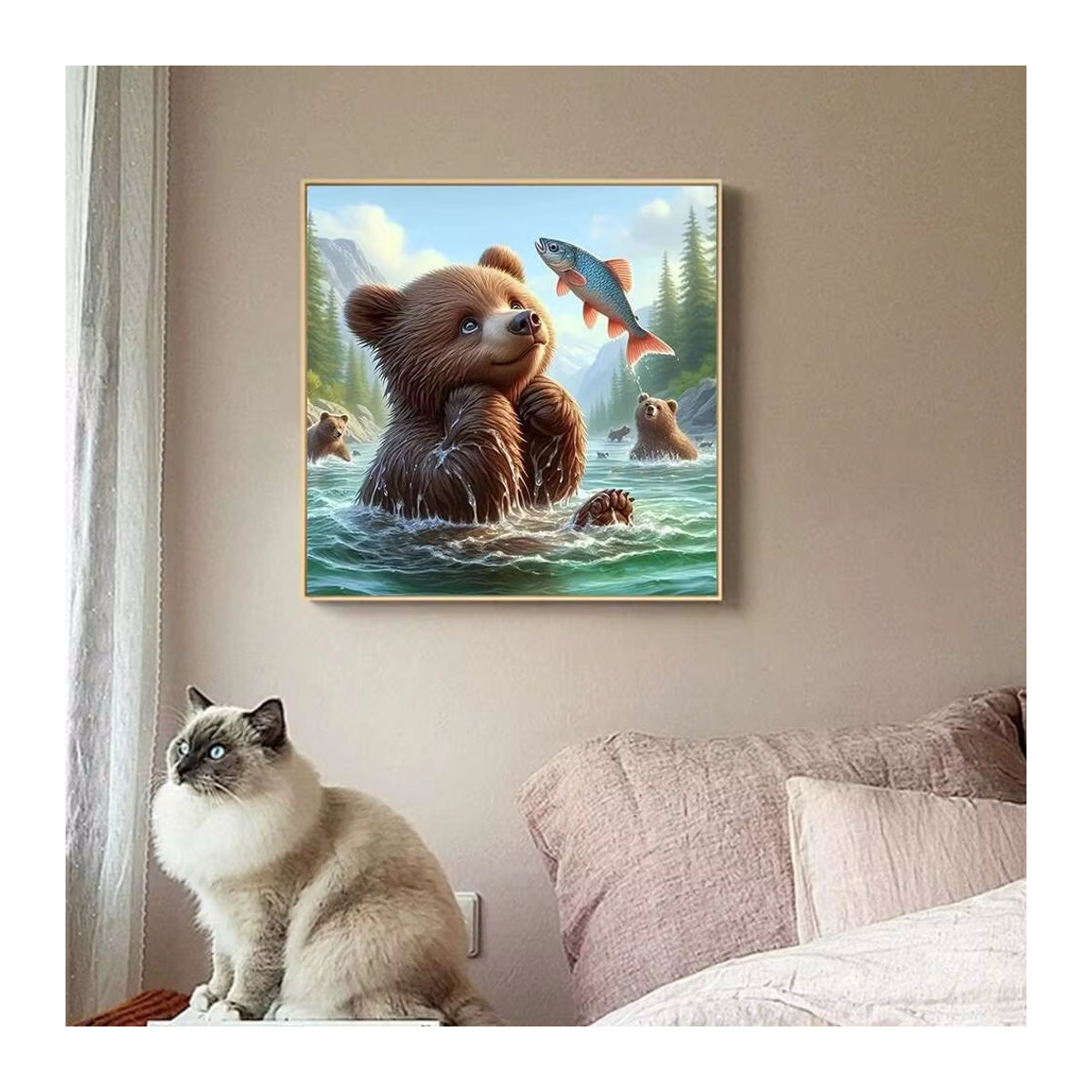 Huacan 5D Diamant Malerei DIY Mosaik Set mit Cartoon Bär in Mehrfarbig - Bild 3