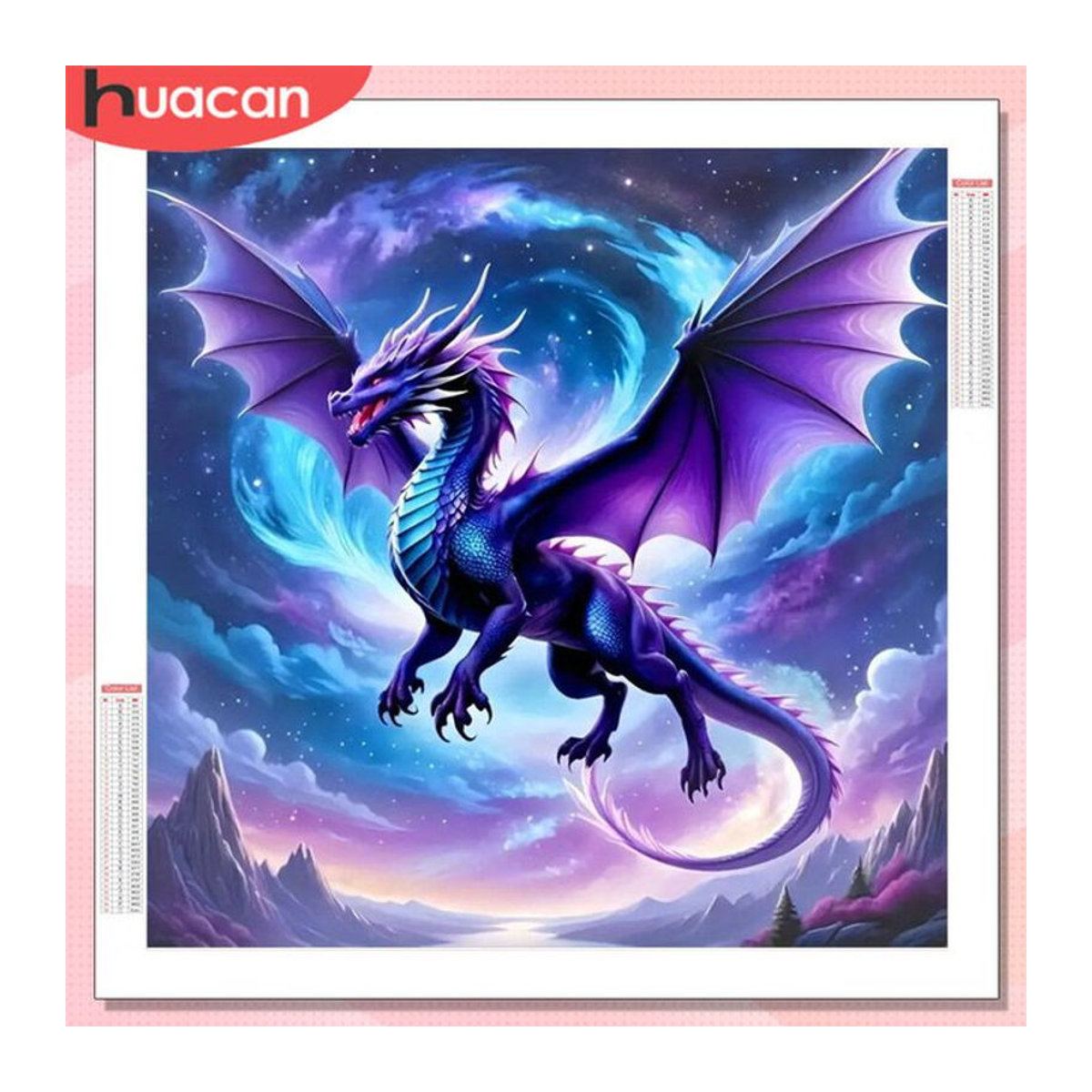 HUACAN 5D Diamantgemälde Drache zum Selbermachen mit Rundsteinen in Mehrfarbig als Wanddekoration - Bild 1